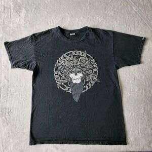 Crooks & Castles Shirt Mens‎ Large Medusa Snakes Skull Two Sided Graphic Tee